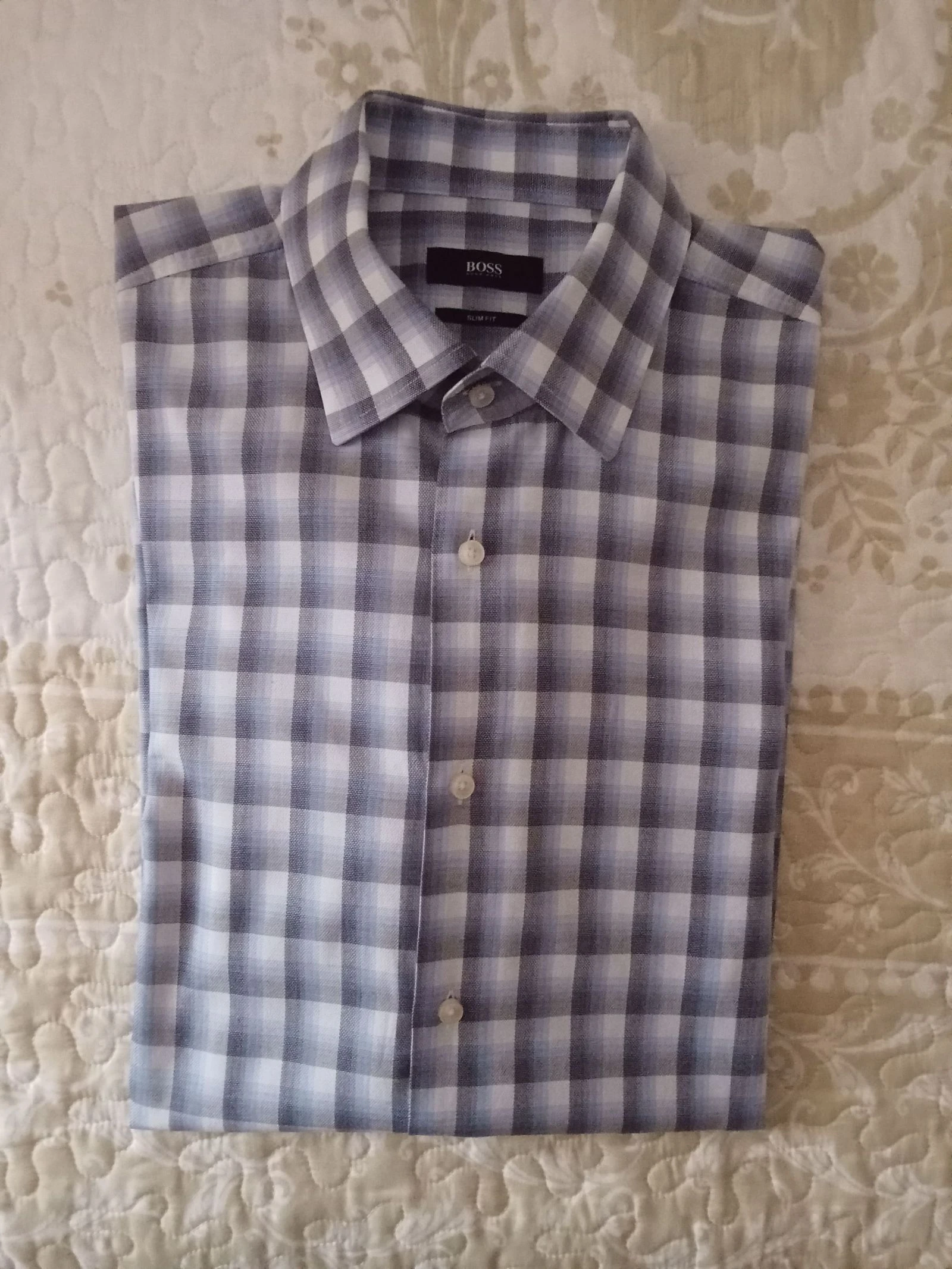 Originele Hugo Boss geruite hemd maat M/L/41/16 in perfecte vintage staat – photo 3